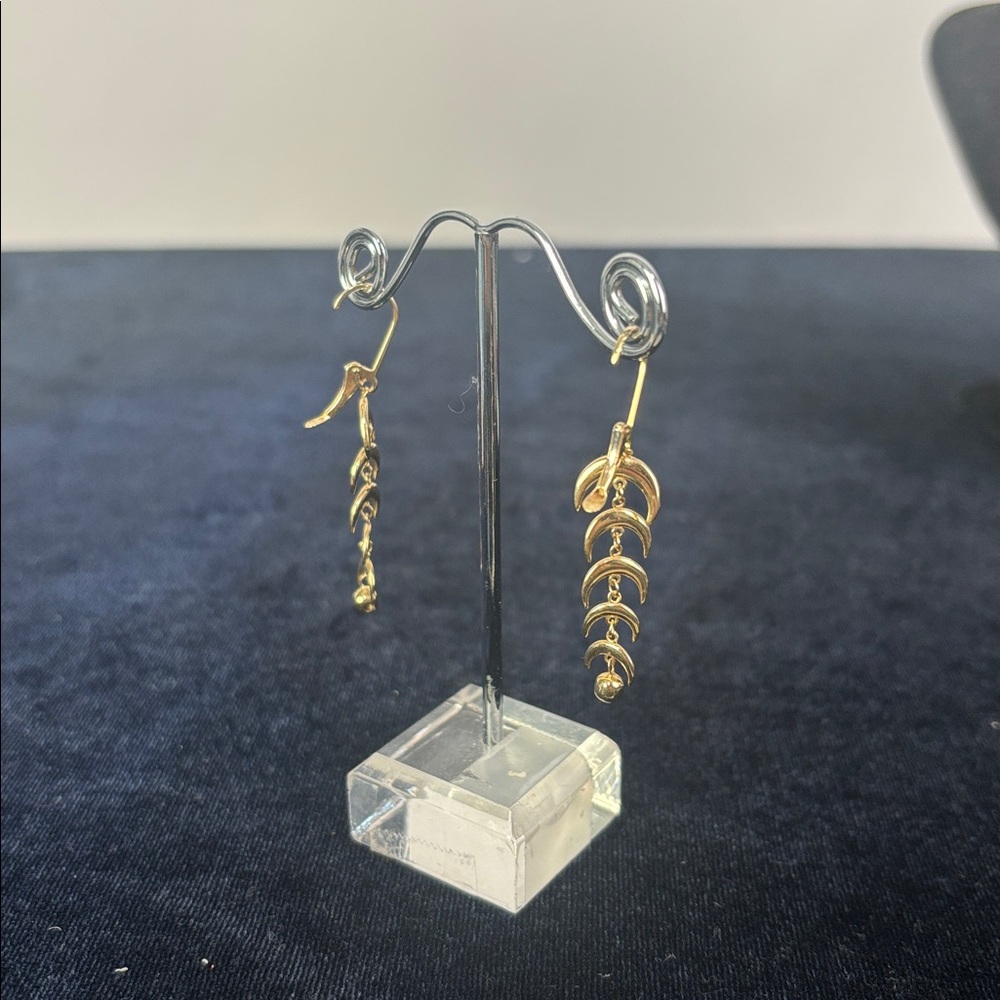 14kt Gold Dangle Earrings - Picture 7 of 8